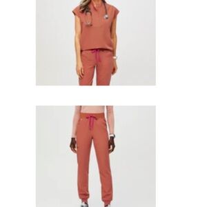 Figs Set - Raphaela top & high waisted Zamora 2.0 bottoms in Terracotta